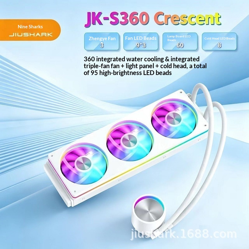 Aio Liquid Cooler 360Mm Argb - JIUSHARK JK-S360 Crescent 360mm AIO Liquid