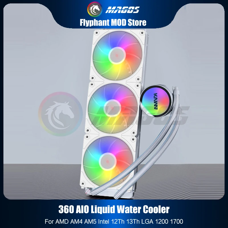 Aio Liquid Cooler 360Mm Argb - CPU Watercooler AIO Computer Case PC
