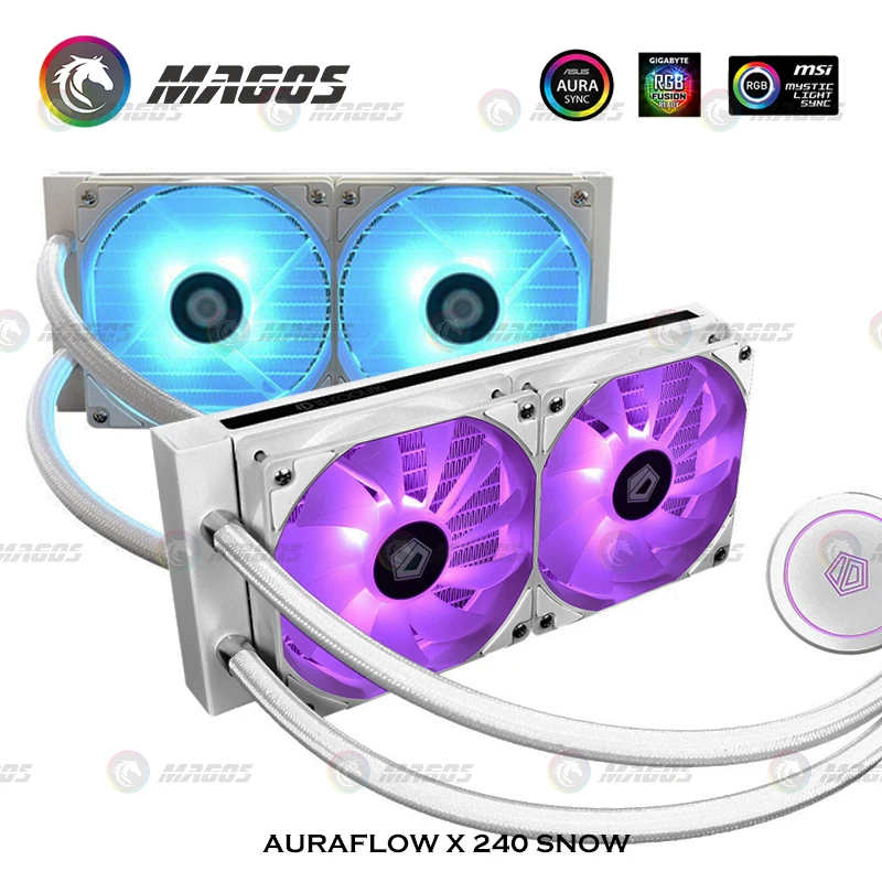 Cpu Water Cooler 240Mm Rgb - AIO CPU Water Cooler,2x120mm RGB PWM