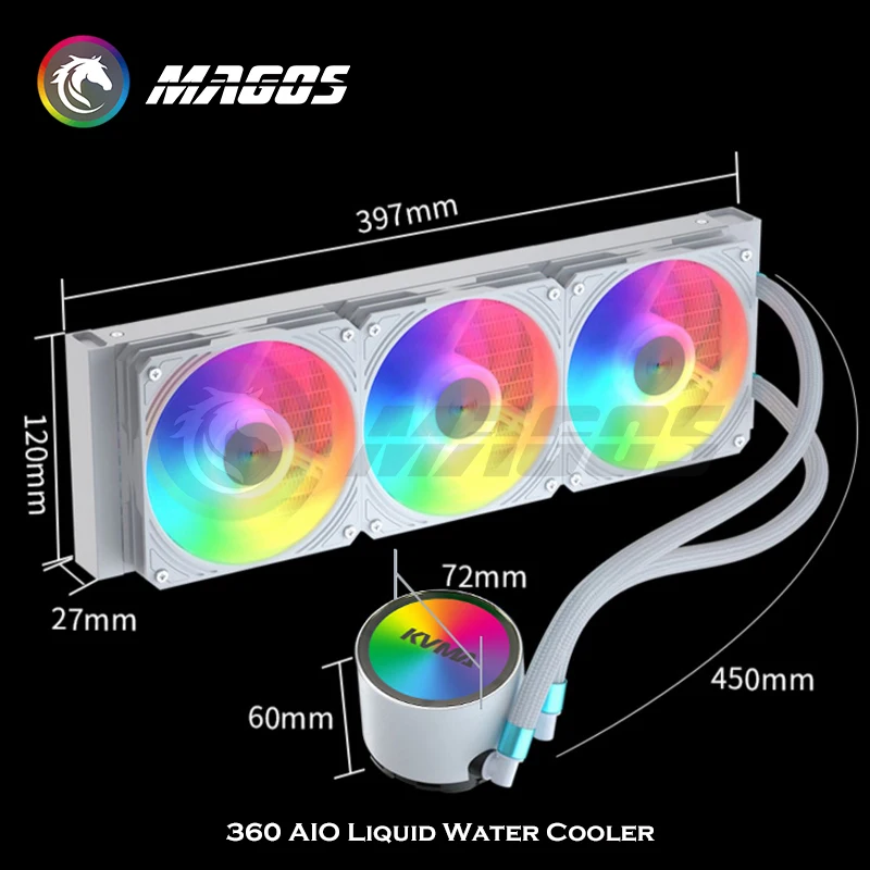 CPU Watercooler AIO Computer C - đánh giá và giá Aio Liquid Cooler 360Mm Argb