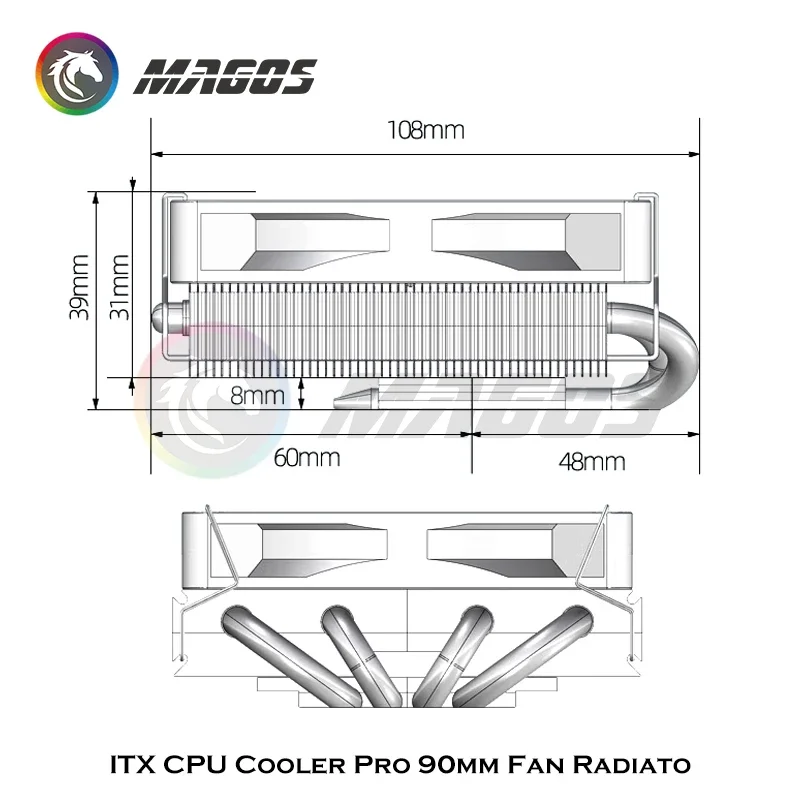 ITX CPU Cooler Pro 90mm Fan Ra - đánh giá và giá Cpu Cooler Low Profile Itx