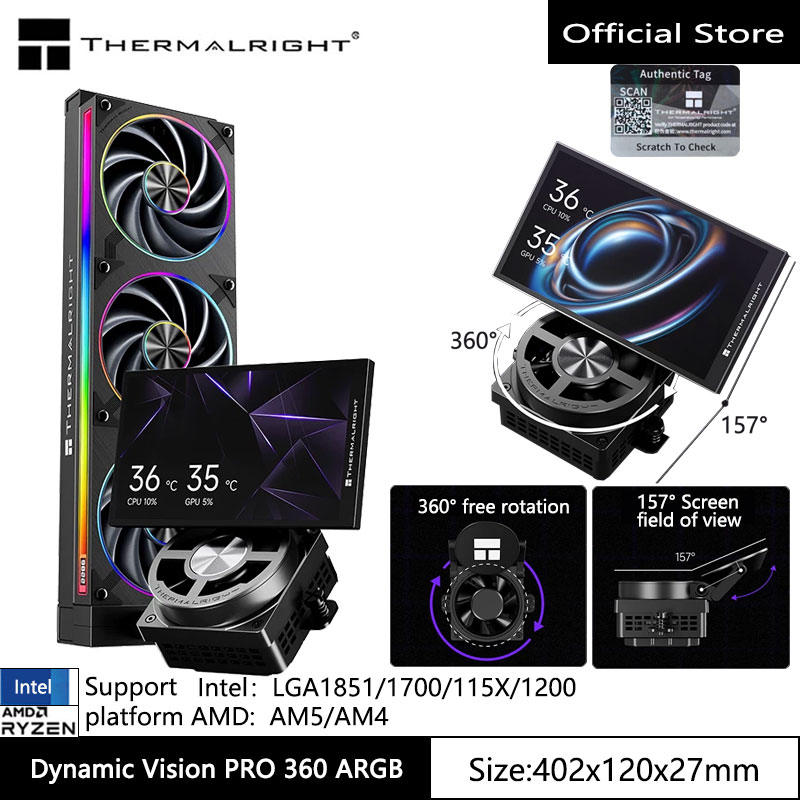 Thermalright Dynamic Vision PR - đánh giá và giá Liquid Cooling Radiator 360
